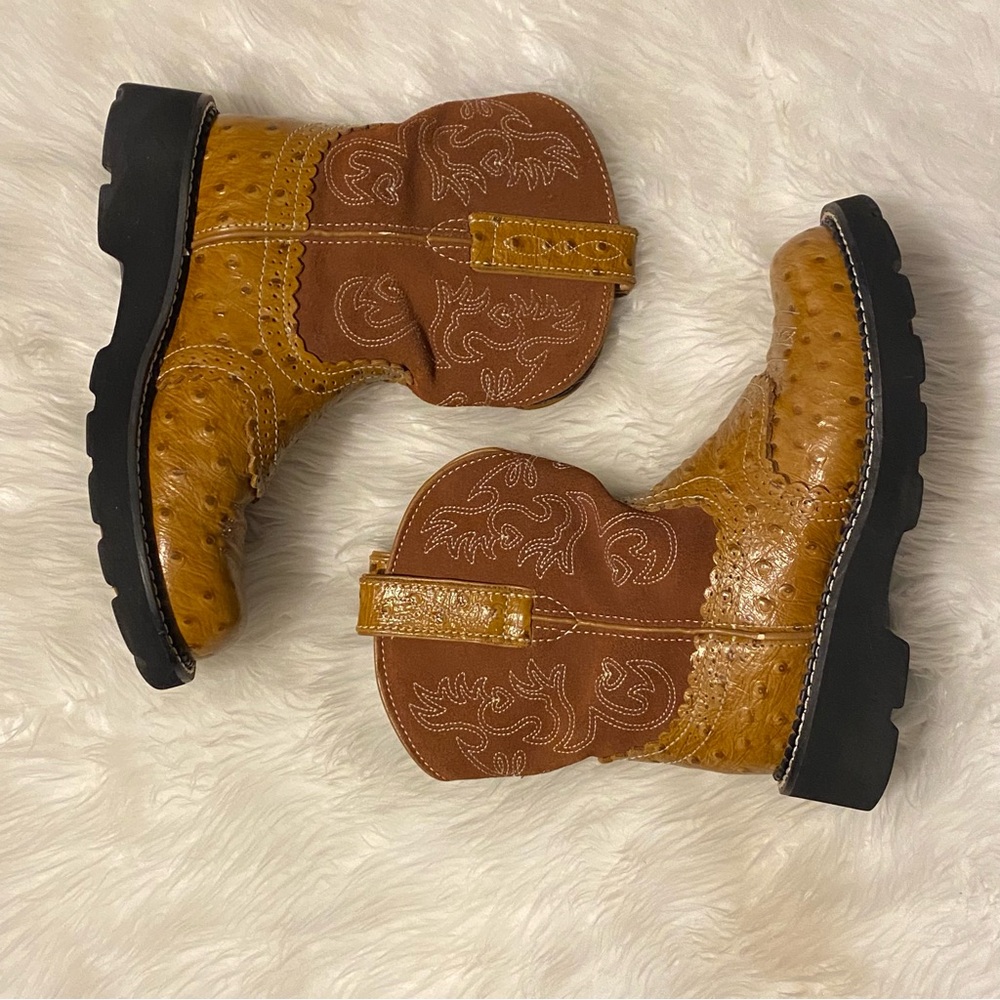 ♥️✅Ariat FATBABY Brown and Tan Leather Boots size 5.5 toddler girls🔥♥️